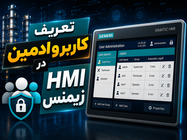 تعریف کاربر و ادمین در HMI زیمنس